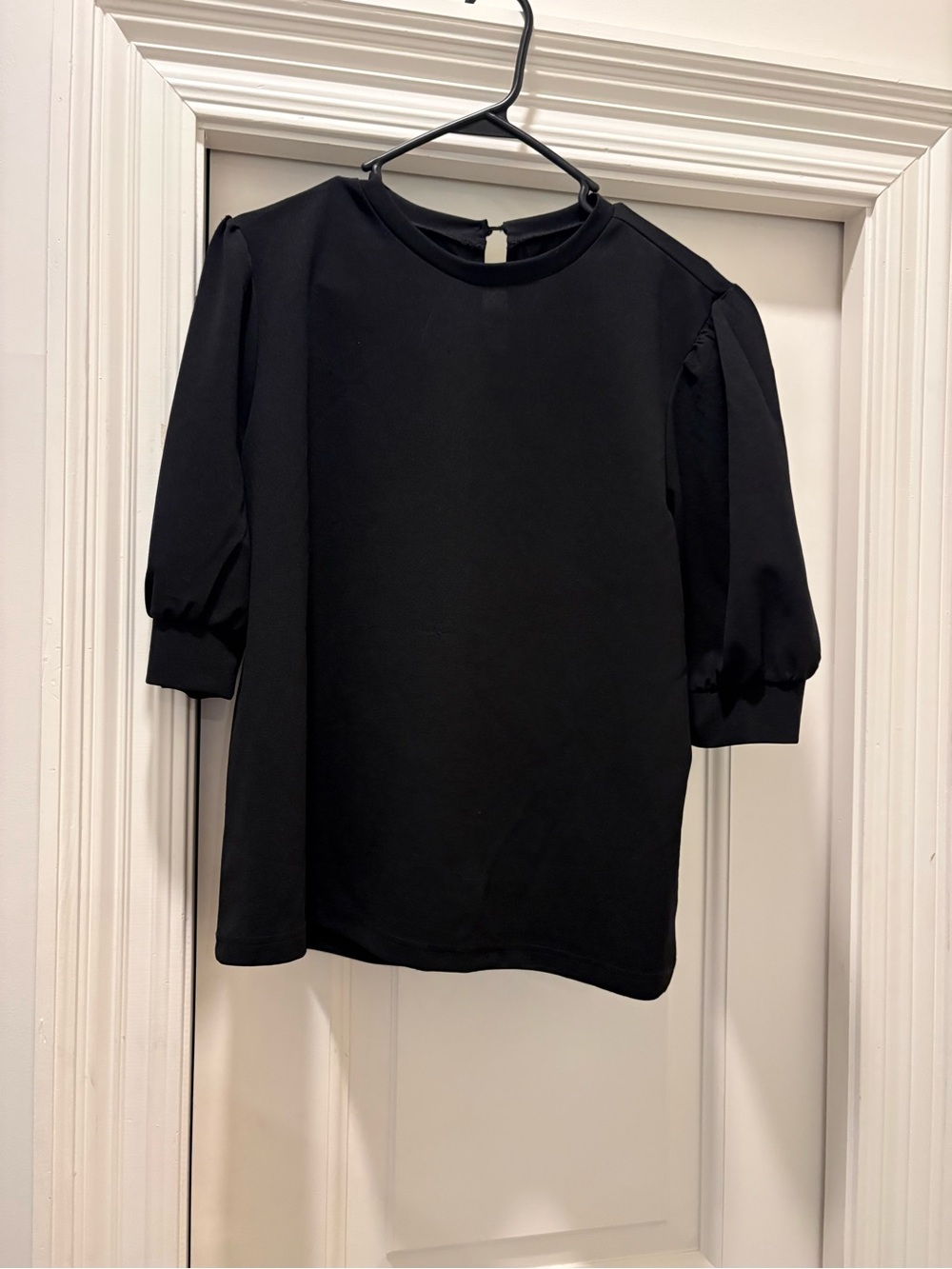 Black Puff Sleeve Top